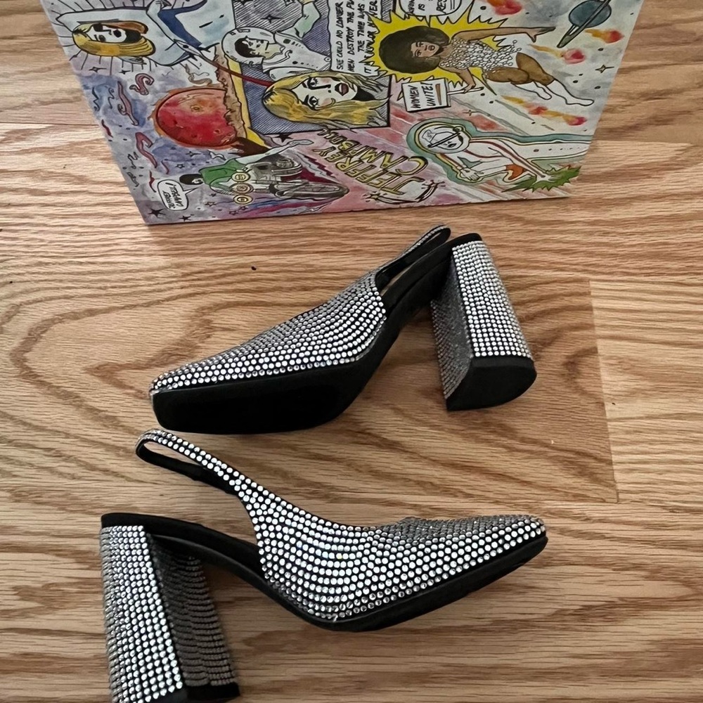 Jeffrey Campbell rhinestone sling back heels - Picture 3 of 6